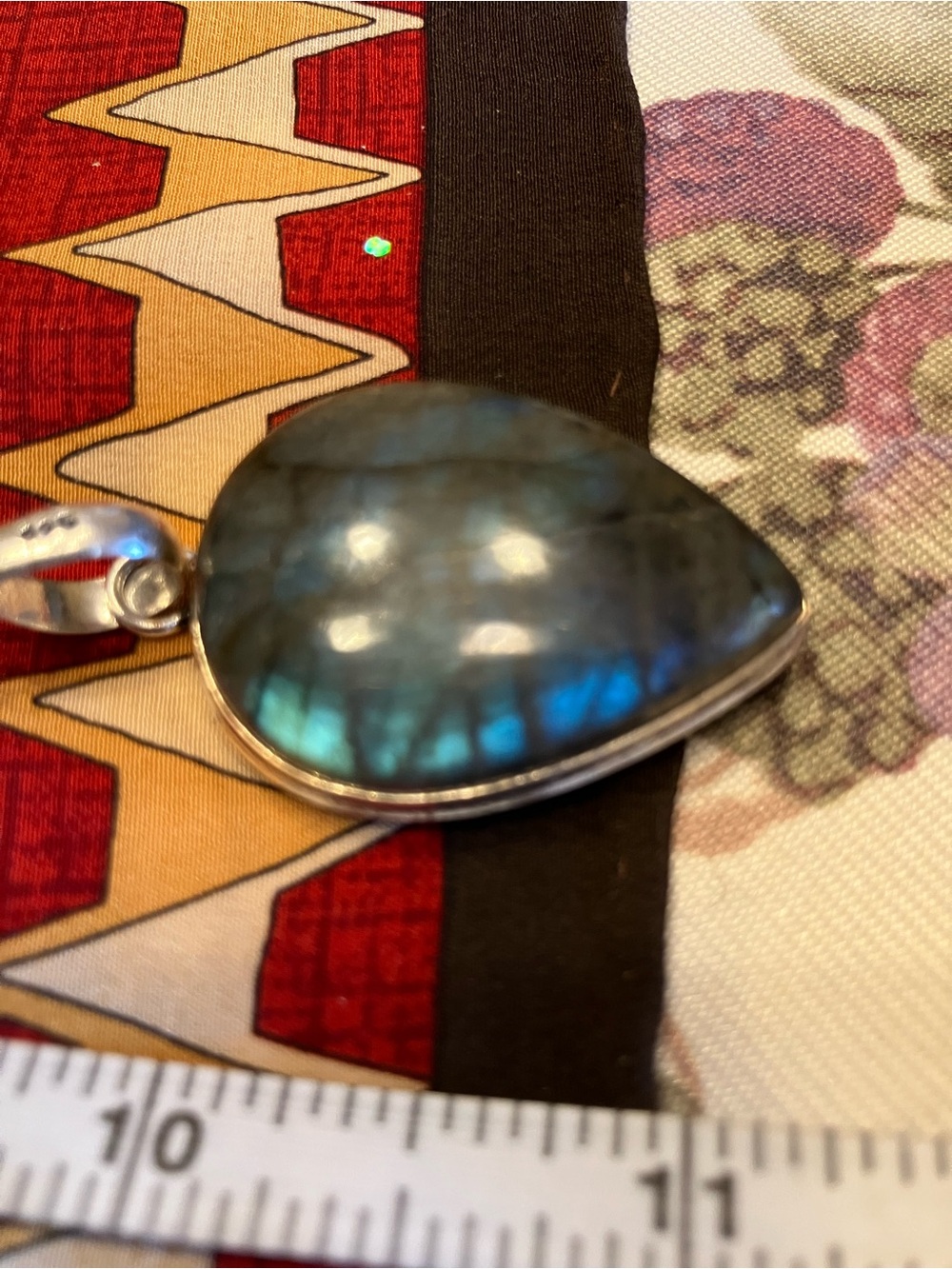 LABRADORITE PENDANT And BRACELET BOTH PIECES ARE STERLING SILVER STAMPED - Picture 2 of 15
